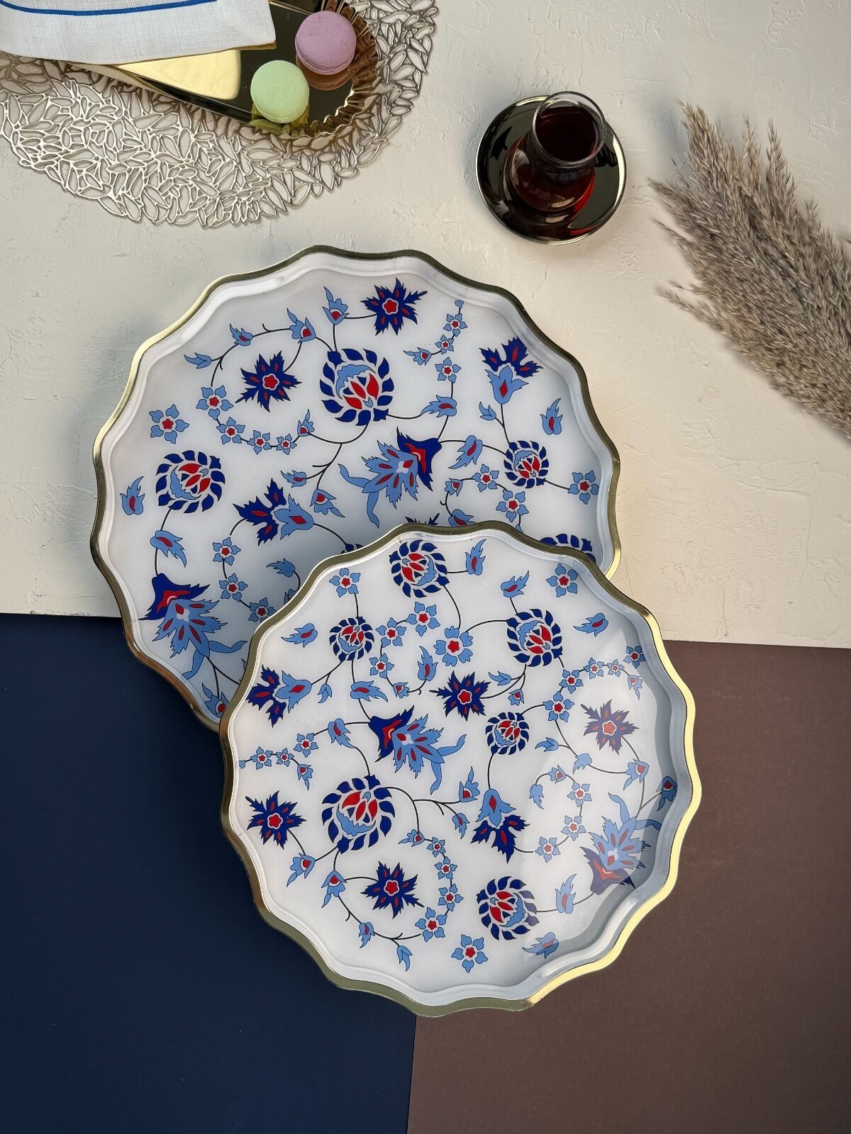 DUKA 2 Lİ DEKORATİF TEPSİ SET 427