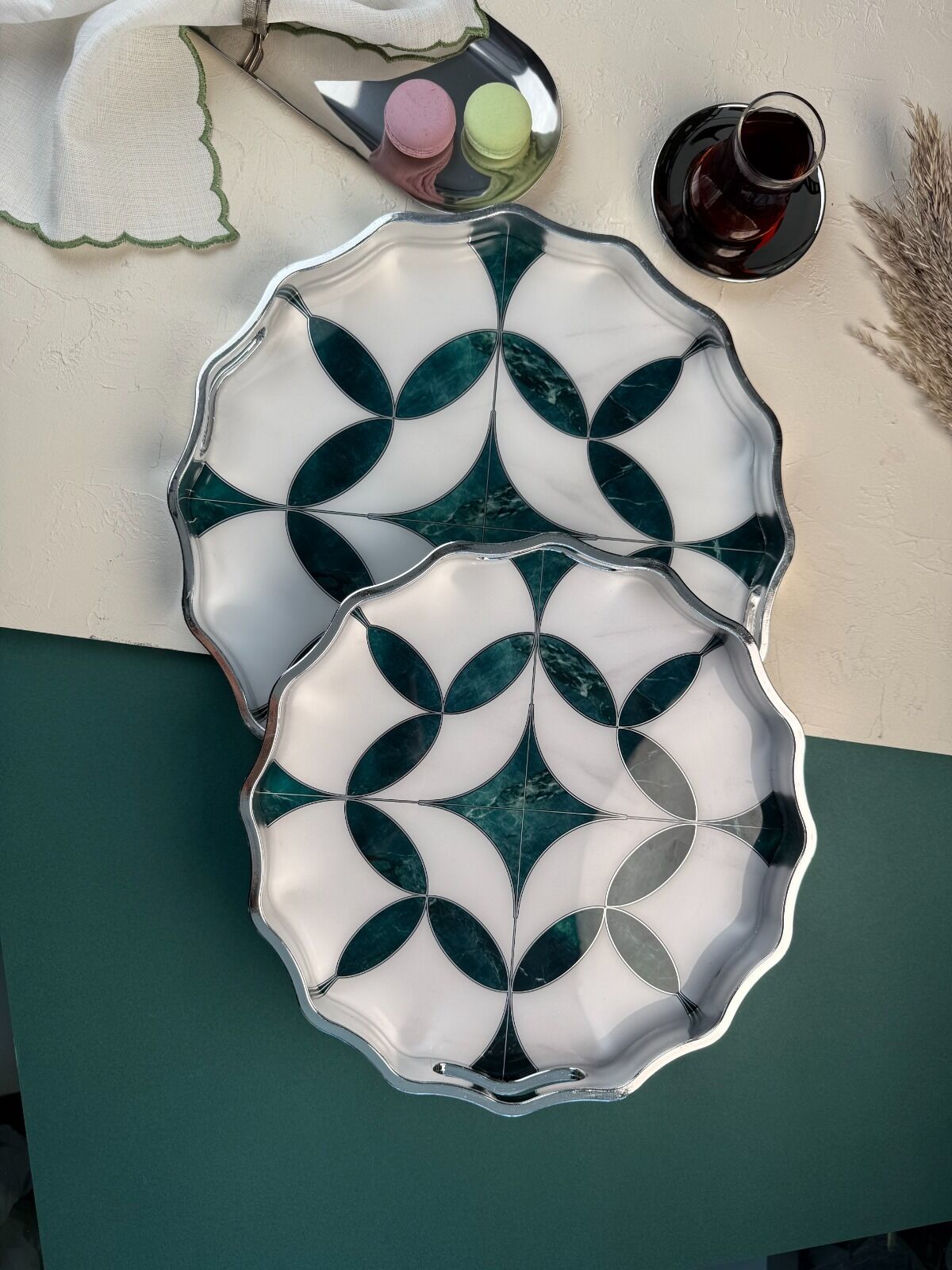 DUKA 2 Lİ DEKORATİF TEPSİ SET 405