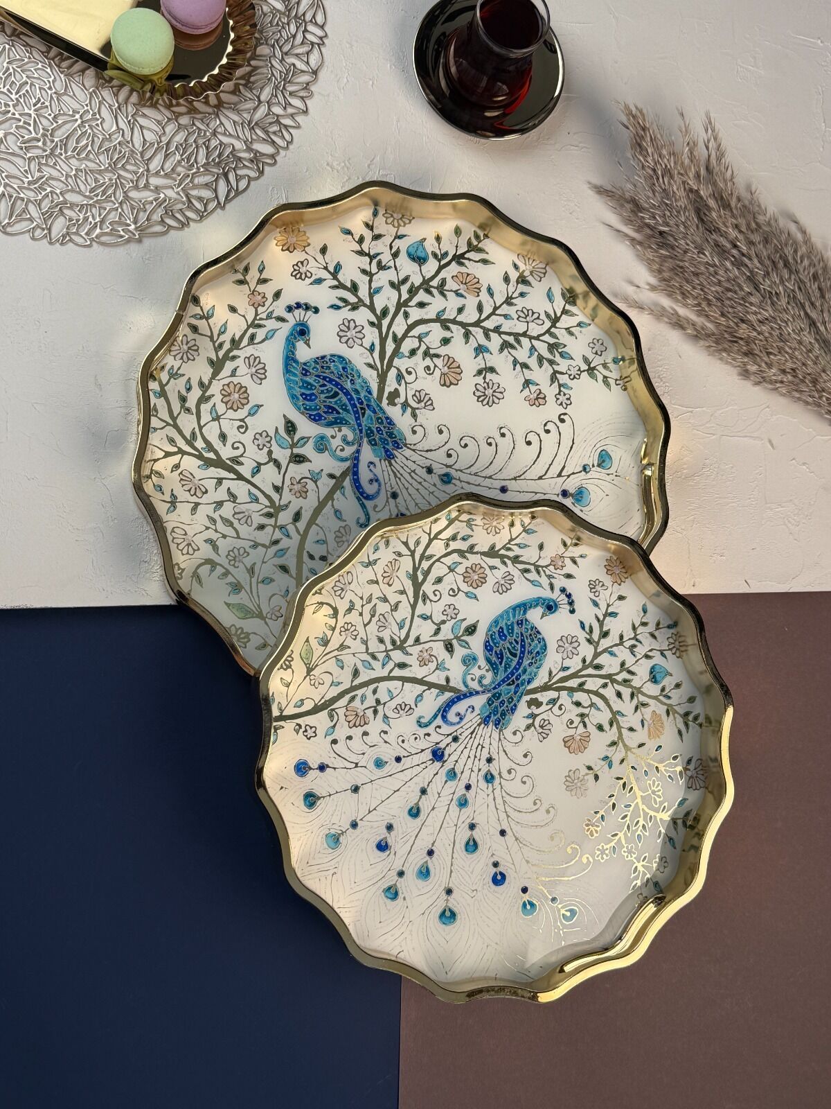 DUKA 2 Lİ DEKORATİF TEPSİ SET 403