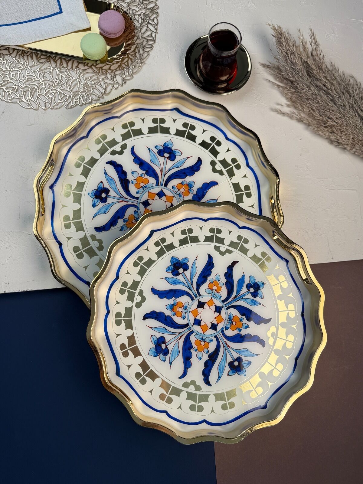 DUKA 2 Lİ DEKORATİF TEPSİ SET 406