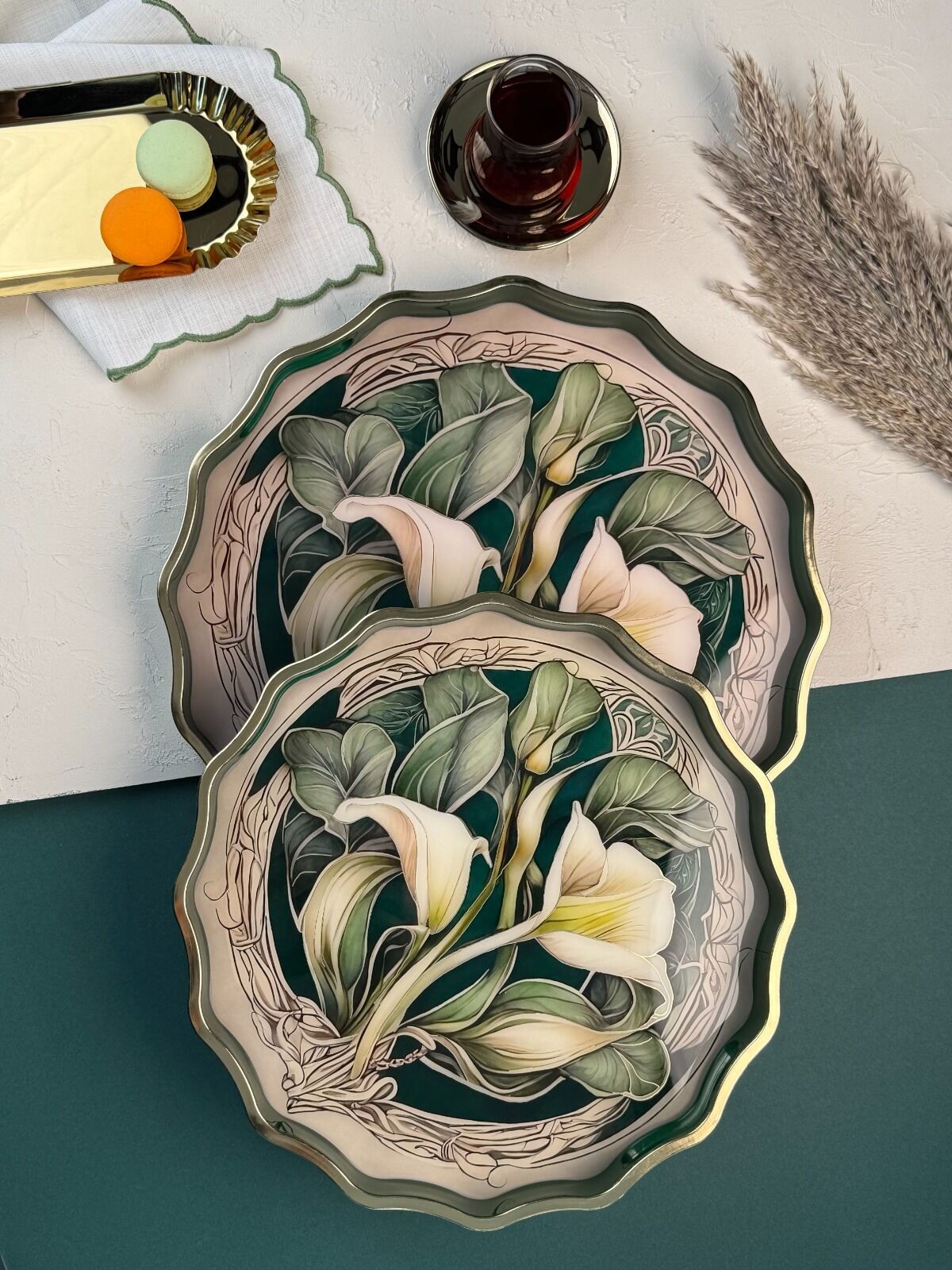 DUKA 2 Lİ DEKORATİF TEPSİ SET 407