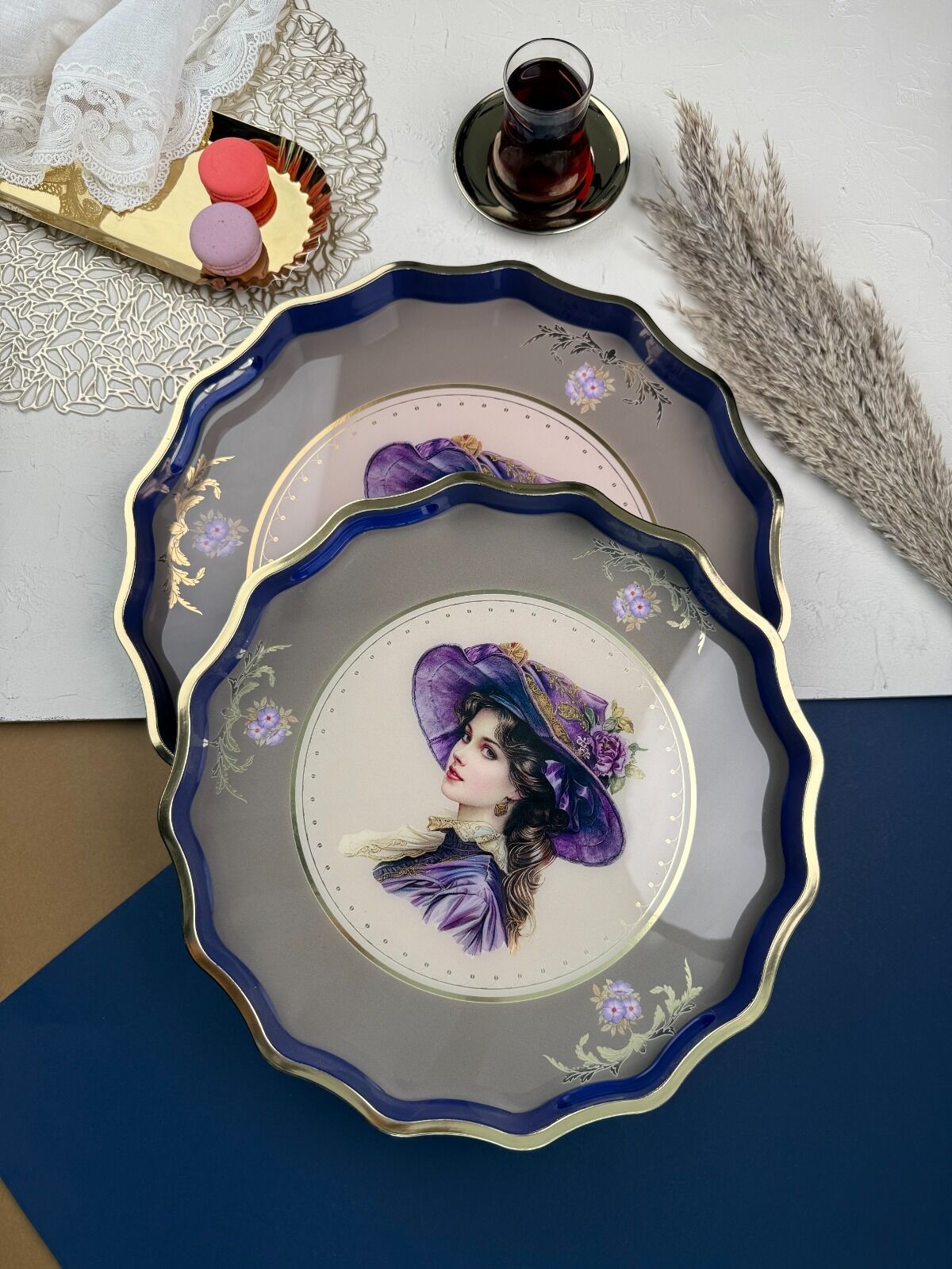 DUKA 2 Lİ DEKORATİF TEPSİ SET 424