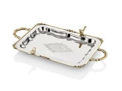 Lamedore Black Pearl Kuşlu Büyük Boy Düz Tepsi42X28X5 CM