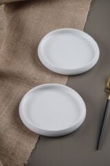 Acar Bianco Perla Porselen Yuvarlak Tabak - 14 cm