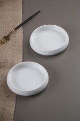 Acar Bianco Perla Porselen Yuvarlak Tabak - 10,5 cm