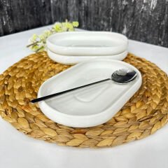 Acar Bianco Perla Porselen Kayık Tabak - 26 cm