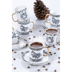 ACAR Fincan Takımı Medusa 6lı Porselen Kahve Fincanı Takımı