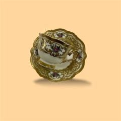 ACAR MACBETH PORSELEN 6 LI KAHVE FİNCAN TAKIMI 24K