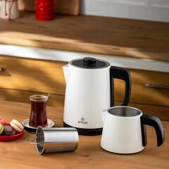 Emsan Bella Gusto Çelik Çay Makinesi Krem