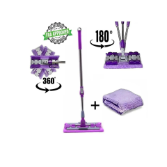Evdecor Mandallı Mop Paspas Mor Teleskopik Mandallı Mikrofiber Sihirli Mop Yüzey Temizleyici (duvar,fayans,yer)
