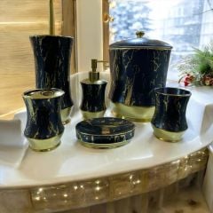 AROW 6 PARÇA YALDIZLI BANYO SETİ SİYAH