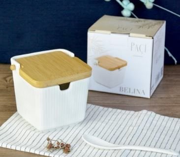 PAÇİ BELİNA BAMBULU PORSELEN KÜÇÜK TUZ KABI