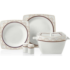 Korkmaz Bone 60 Parça Kare Yemek Takımı A8434