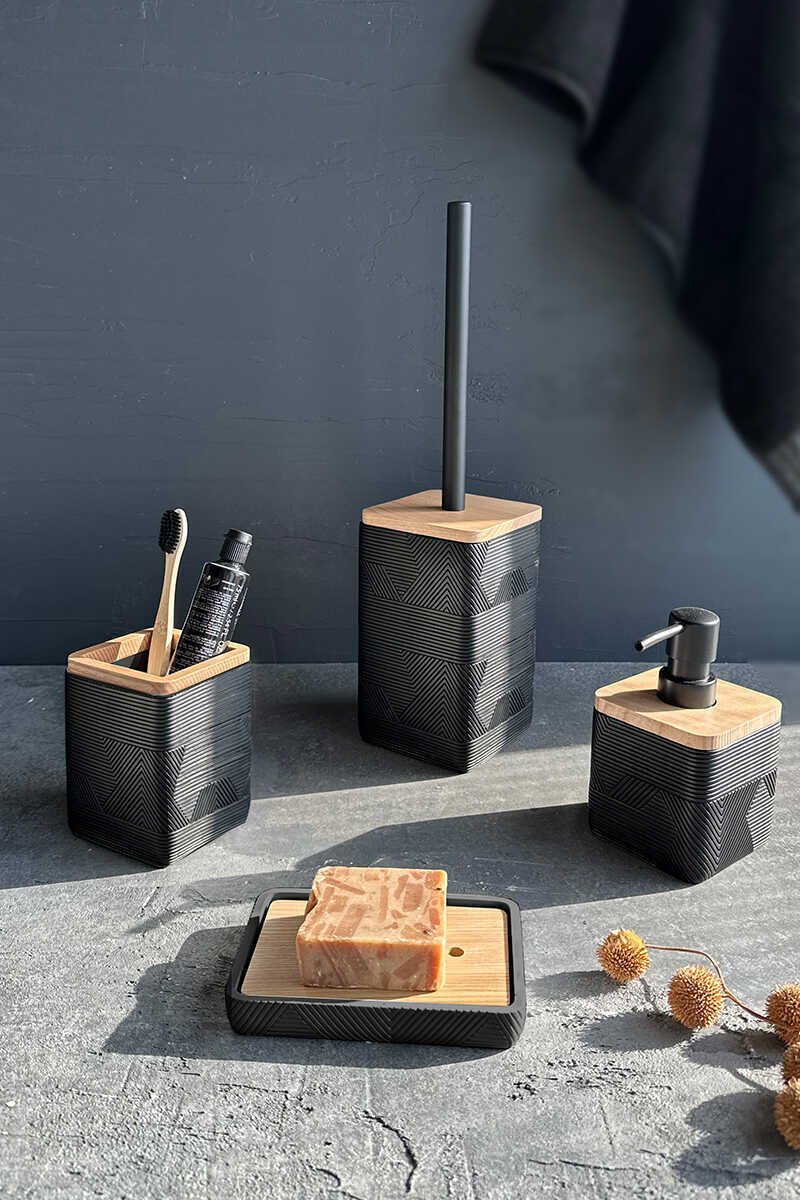 Primanova Madera 4'Lü Banyo Seti Siyah