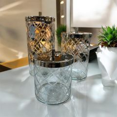 DC UZUN 3LU KAVANOZ SETI NICKEL 25,5 20,5 15,5 CM