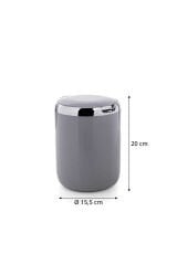 PRİMANOVA PASİFİK 3 LT ÇÖP KOVASI PLASTİK KAPAKLI GRİ