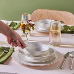 Karaca Forever Bone June 24 Parça 6 Kişilik Yemek Takımı