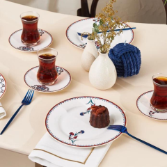 Karaca Nakkaş 24 Parça 6 Kişilik Porselen Yemek Takımı