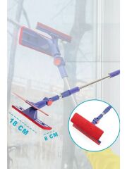 BAYSA Çekçekli Çift Taraflı Cam Silme Aparatı Mikrofiber Bezli Silecek