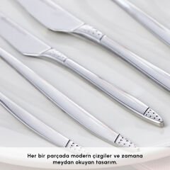 Karaca Elegance Holey Platin 12 Kişilik 84 Parça Çatal Kaşık Bıçak Takımı