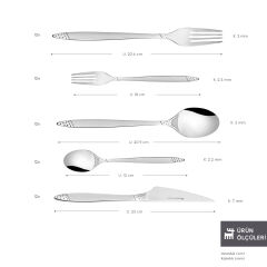 Karaca Elegance Holey Platin 12 Kişilik 84 Parça Çatal Kaşık Bıçak Takımı