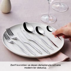 Karaca Elegance Holey Platin 12 Kişilik 84 Parça Çatal Kaşık Bıçak Takımı
