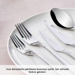 Karaca Elegance Holey Platin 12 Kişilik 84 Parça Çatal Kaşık Bıçak Takımı