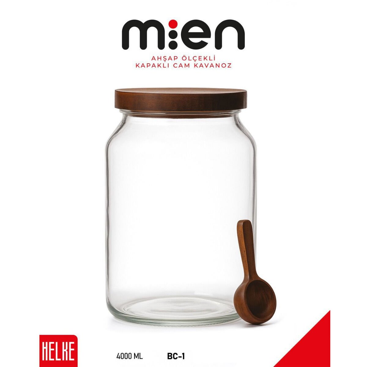 MİEN AKASYA KAPAK MEGA CAM KAVANOZ 4000ML