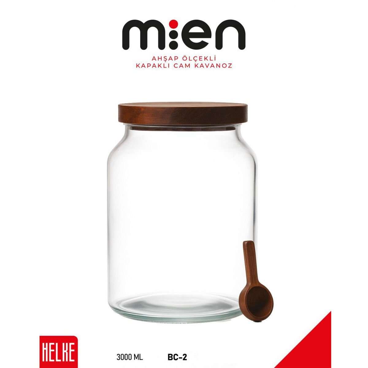 MİEN AKASYA KAPAKLI MEGA CAM KAVANOZ 3000ML