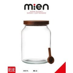 MİEN AKASYA KAPAKLI MEGA CAM KAVANOZ 3000ML