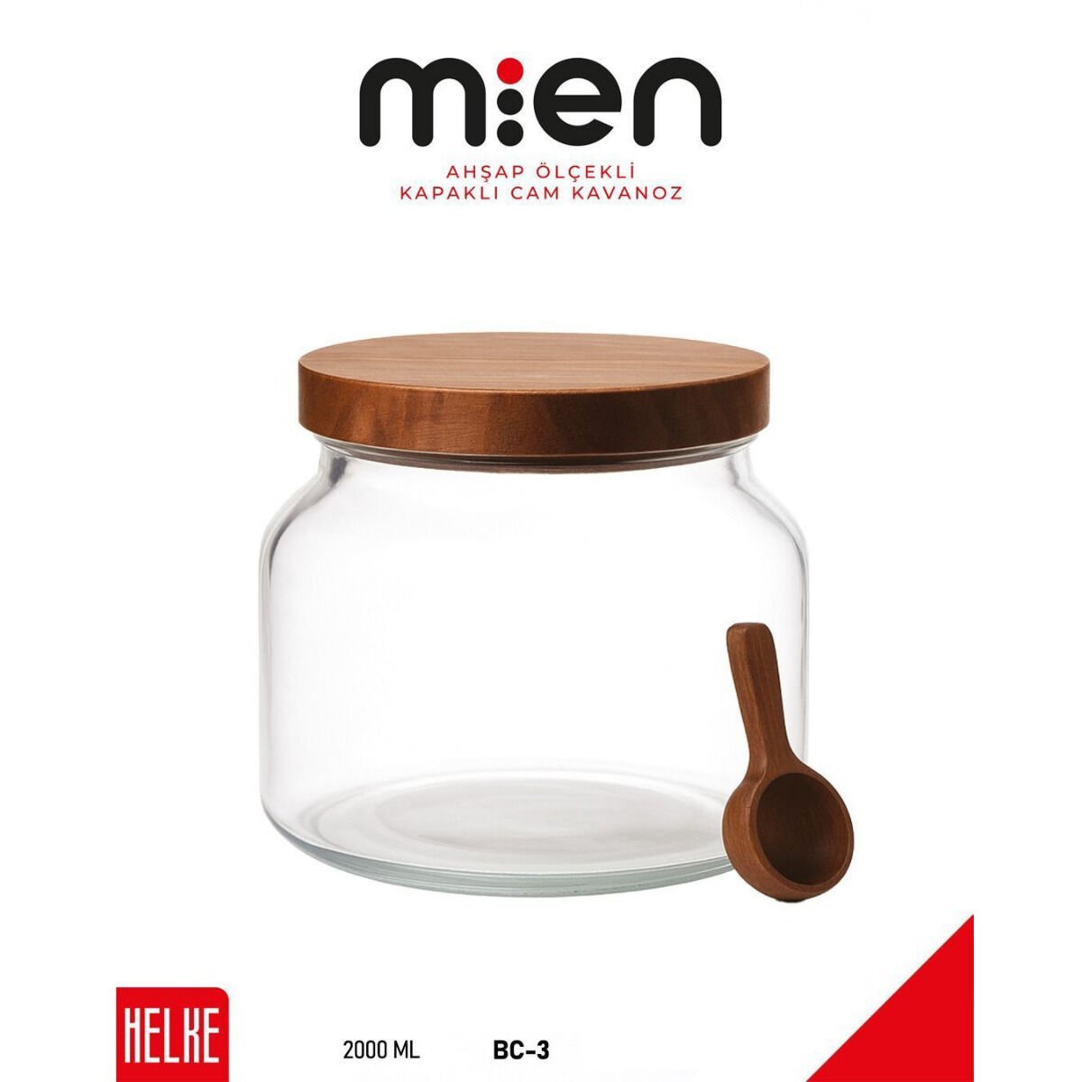 MİEN AKASYA KAPAK MEGA CAM KAVANOZ 2000ML