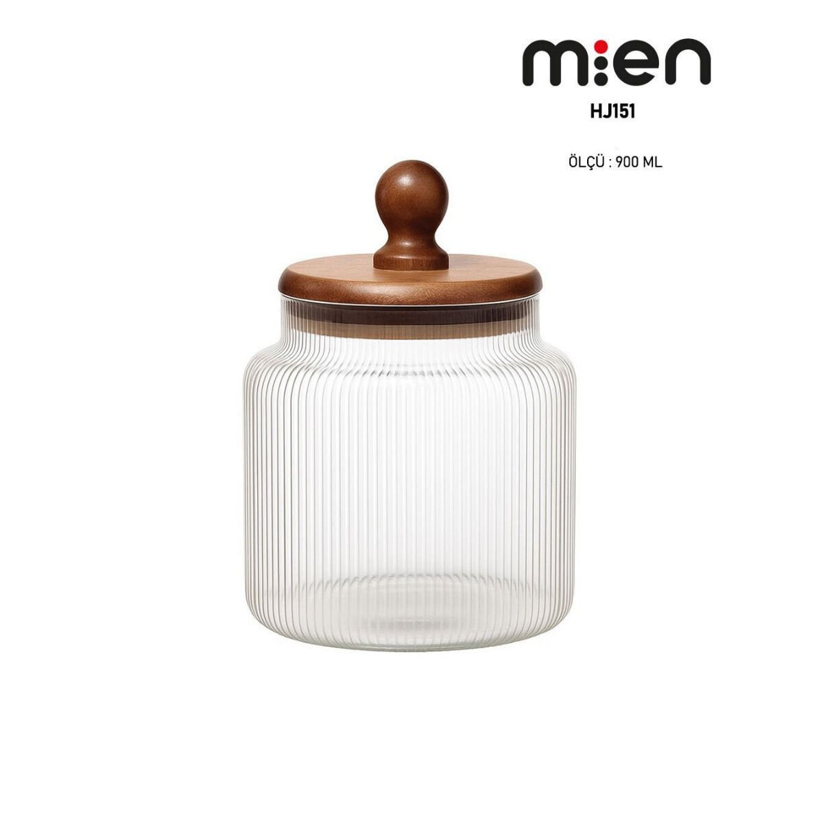 MİEN AKASYA KAPAK BALL CAM KAVANOZ 900ML