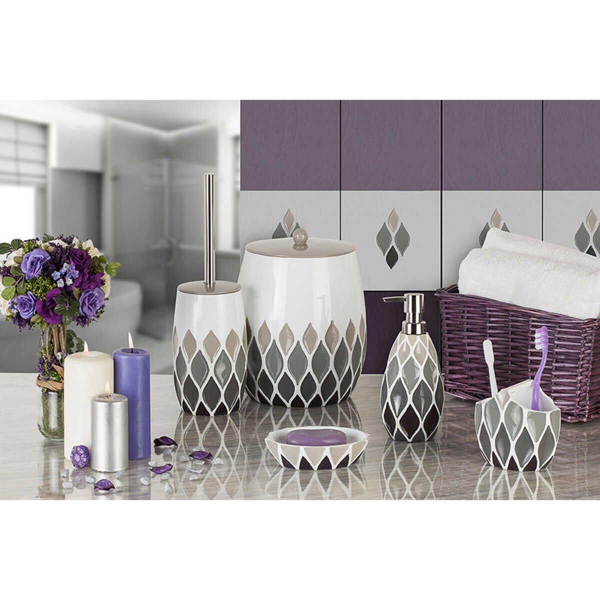 PRİMANOVA HENRY GRİ 5 Lİ BANYO SETİ