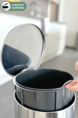 PRİMANOVA CİGO PEDALLI ÇÖP KOVASI 12LT İÇ KISIM SİYAH