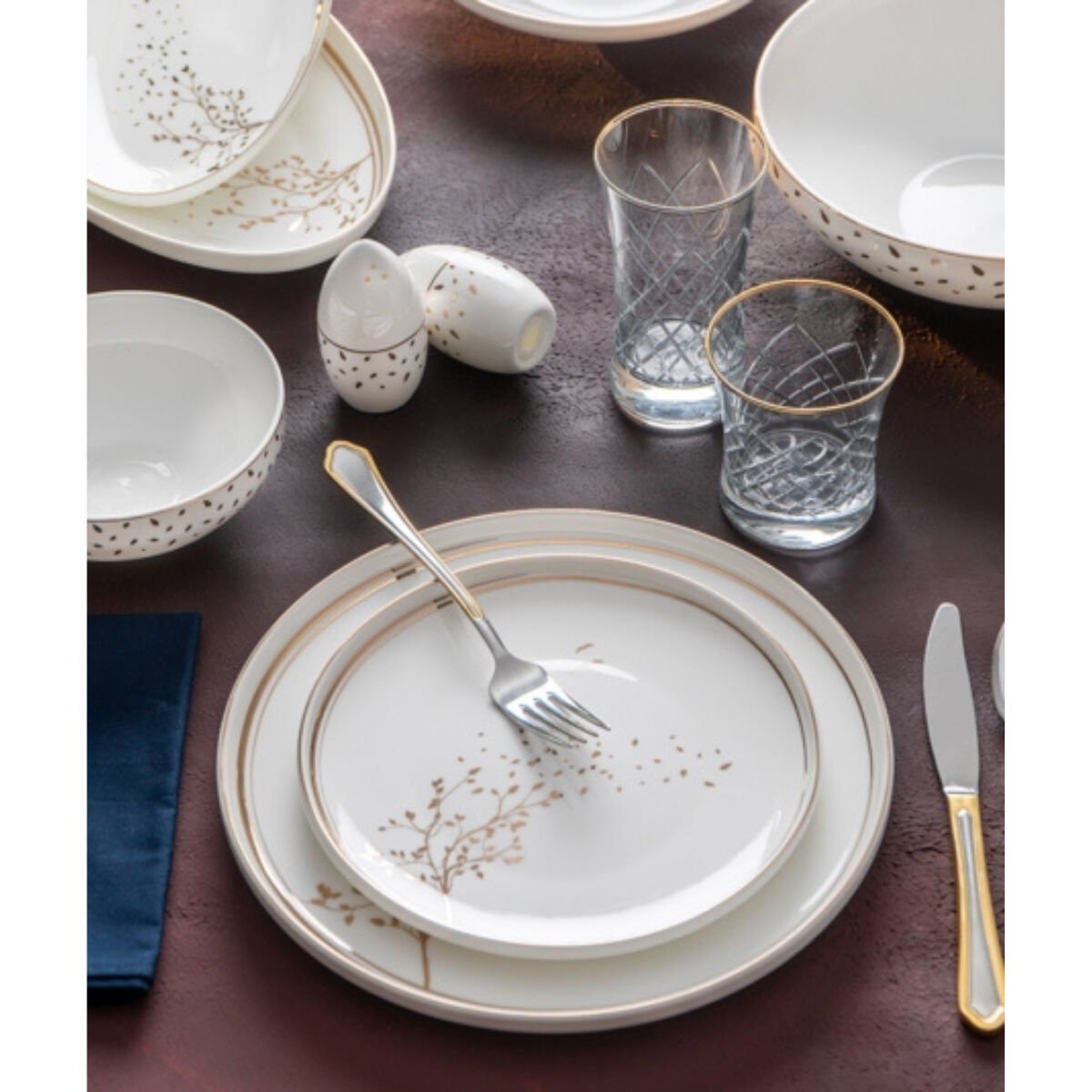 Acar Rosalind 12 Kişilik 57 Parça Porselen Yemek Takımı