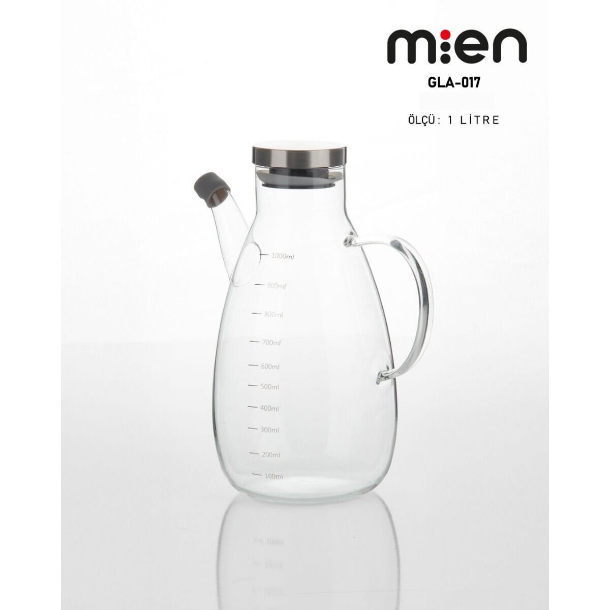 MİEN 1 LT METAL KAPAKLI CAM YAĞDANLIK