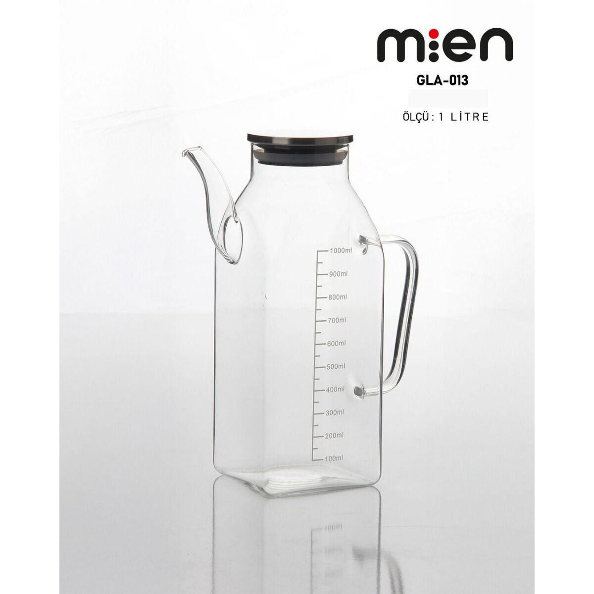 MİEN 1 LT METAL KARE CAM YAĞDANLIK