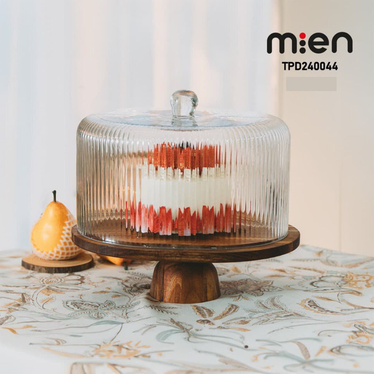 MİEN STRIPE AYAKLI CAM KEK FANUSU