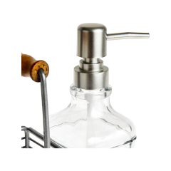 Mien Standlı 2'Li Mutfak Sıvı Sabunluk Seti - Inox - 380 Ml