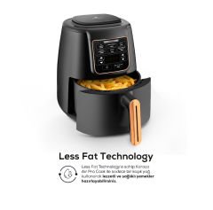 Karaca Air Pro Cook XL 2 in 1 Konuşan Airfryer Black Copper 4 Kişilik