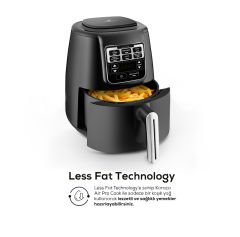 Karaca Air Pro Cook XL 2 in 1 Konuşan Airfryer Black Chrome 4 Kişilik