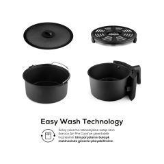 Karaca Air Pro Cook XL 2 in 1 Konuşan Airfryer Black Chrome 4 Kişilik