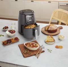 Karaca Air Pro Cook XL 2 in 1 Konuşan Airfryer Black Chrome 4 Kişilik