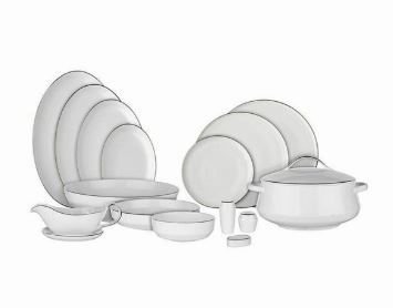 ARYILDIZ EVALİZA HANEDAN YEMEK TAKIMI 60 PRÇ 2 MM SHINY PLATİN