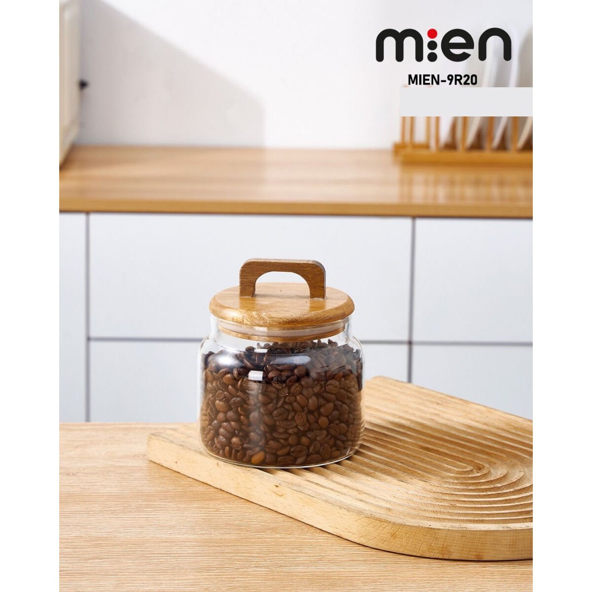 MİEN AKASYA KAPAKLI BOROSİLİKAT CAM KAVANOZ 850 ml