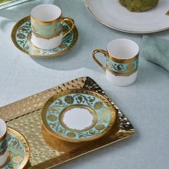 Karaca Gülfem 6 Kişilik Kahve Fincan Takımı Mavi 90 Ml
