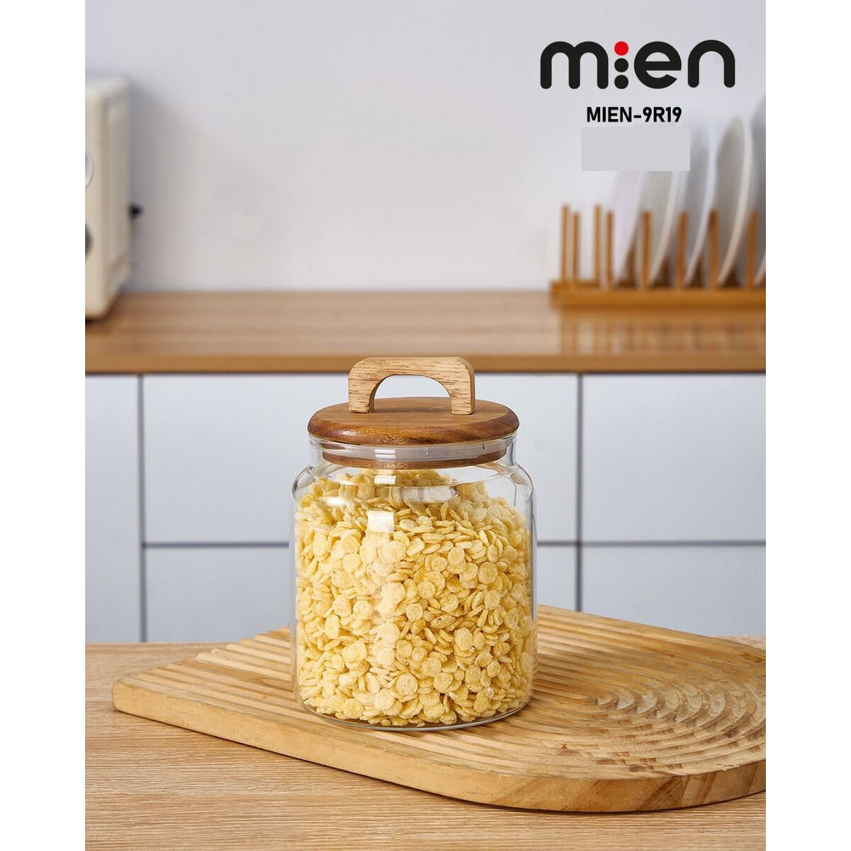 MİEN AKASYA KAPAKLI BOROSİLİKAT CAM KAVANOZ 1150 ml