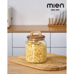 MİEN AKASYA KAPAKLI BOROSİLİKAT CAM KAVANOZ 1150 ml