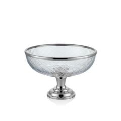 LAMEDORE DC AYAKLI YUVARLAK MEYVELIK NICKEL 34X34X22 CM