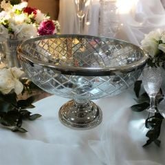 LAMEDORE DC AYAKLI YUVARLAK MEYVELIK NICKEL 34X34X22 CM